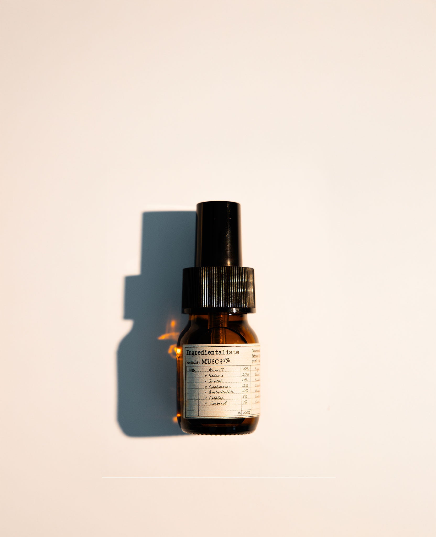 Flacon de parfum Musc 30 ml Ingredientaliste, parfum minimaliste et vegan