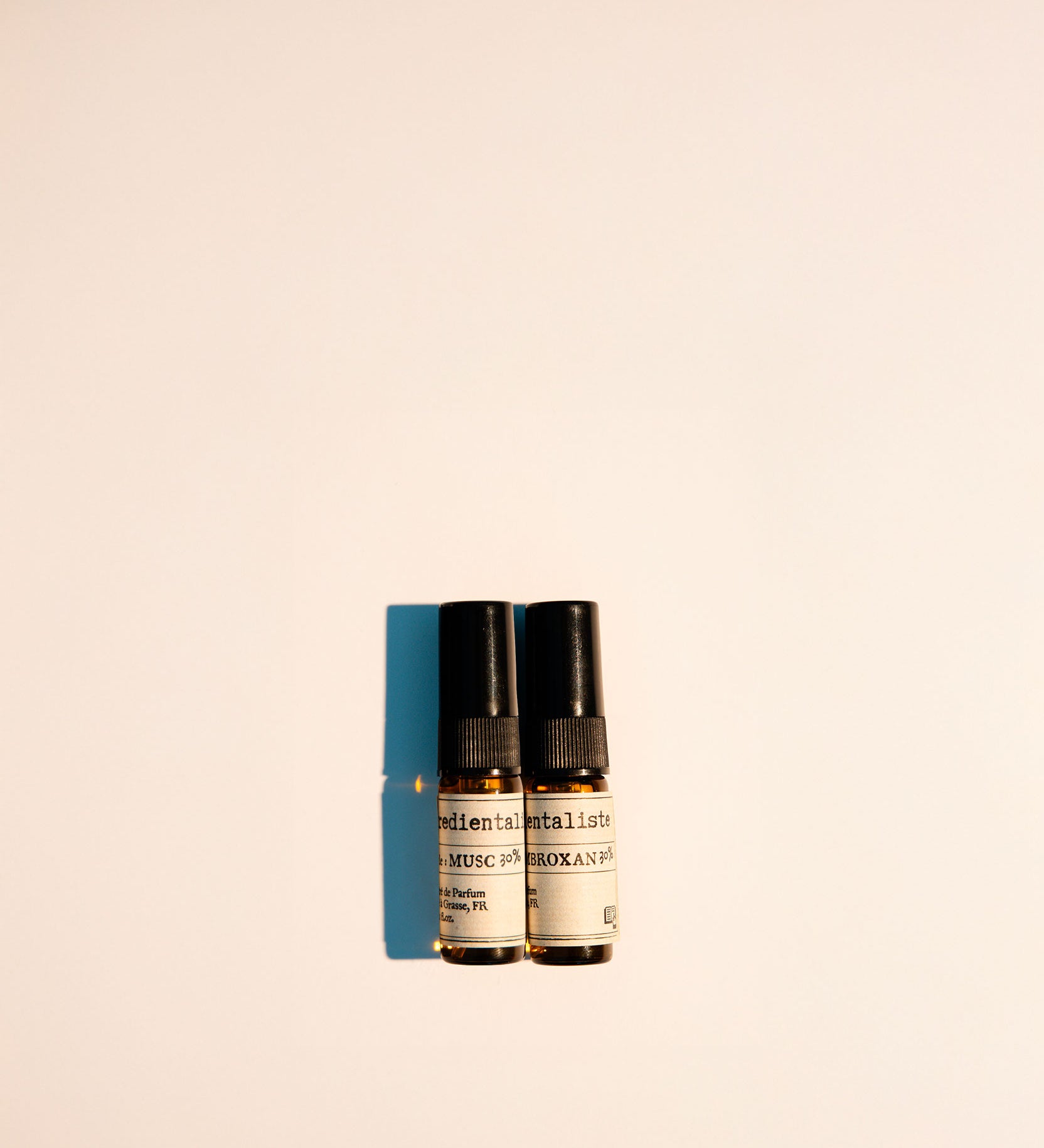 Pack découverte Ingredientaliste, 2 échantillons 3 ml Ambroxan et Musc, parfums clean et vegan