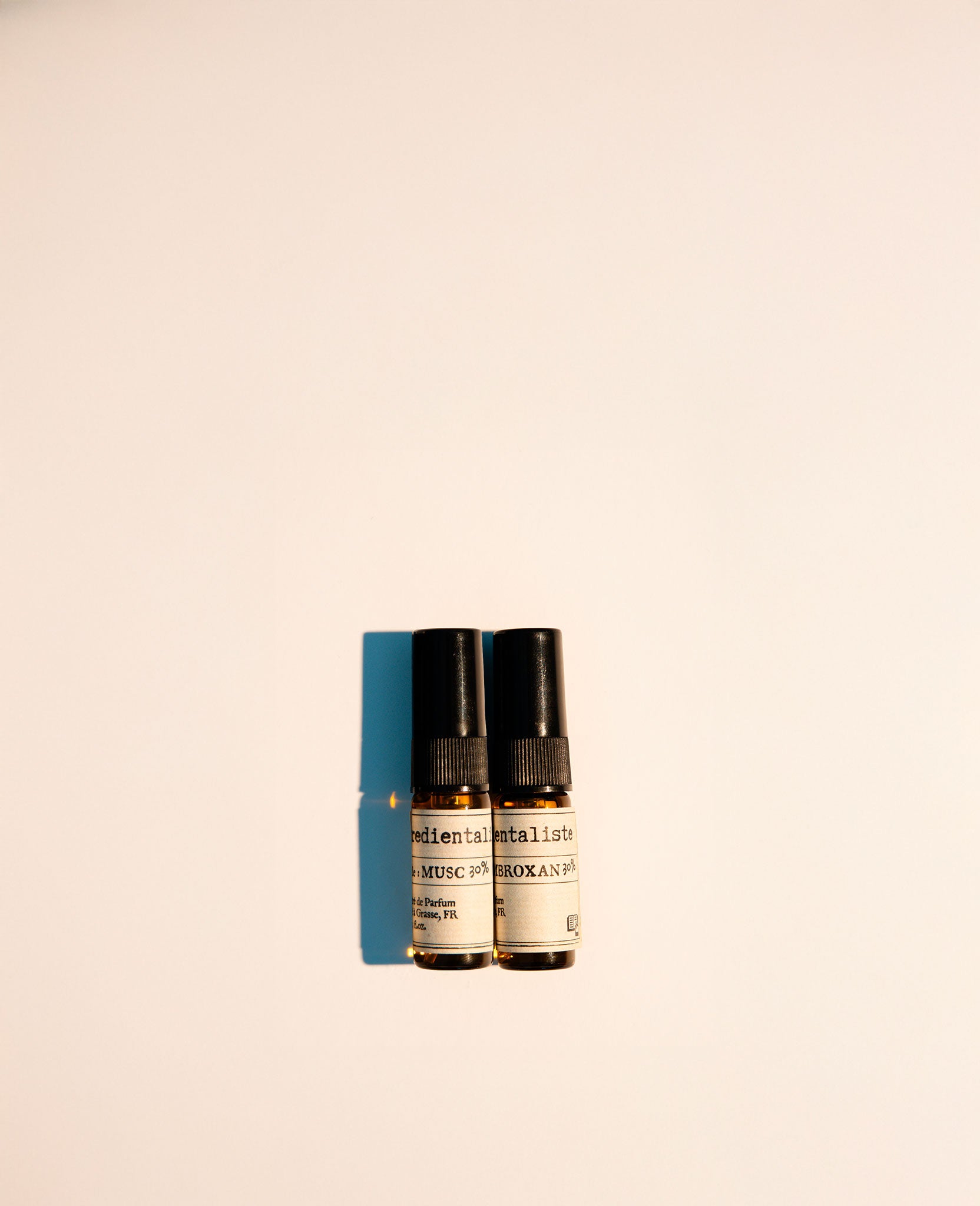 Pack découverte Ingredientaliste, 2 échantillons 3 ml Ambroxan et Musc, parfums clean et vegan
